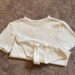 Gray Short Sleeve One-Piece